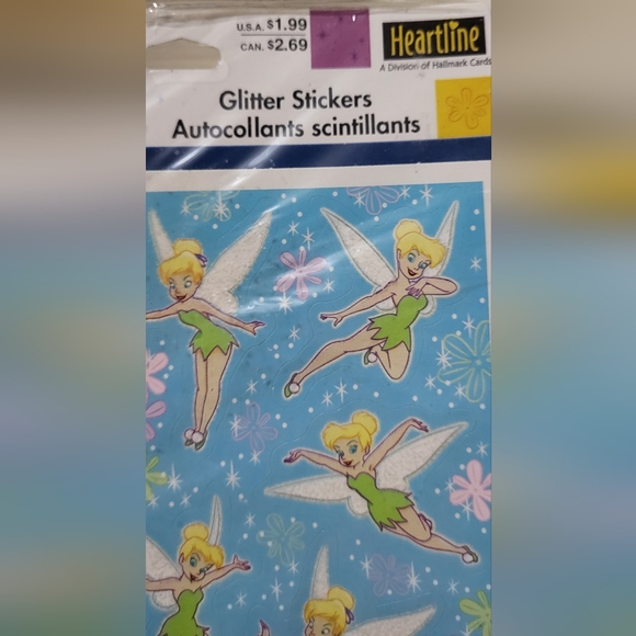 Bicycle Disney Tinkerbell Cards, Paperback Plates, Patch & Glitter Stickers Lot - Picture 3 of 10